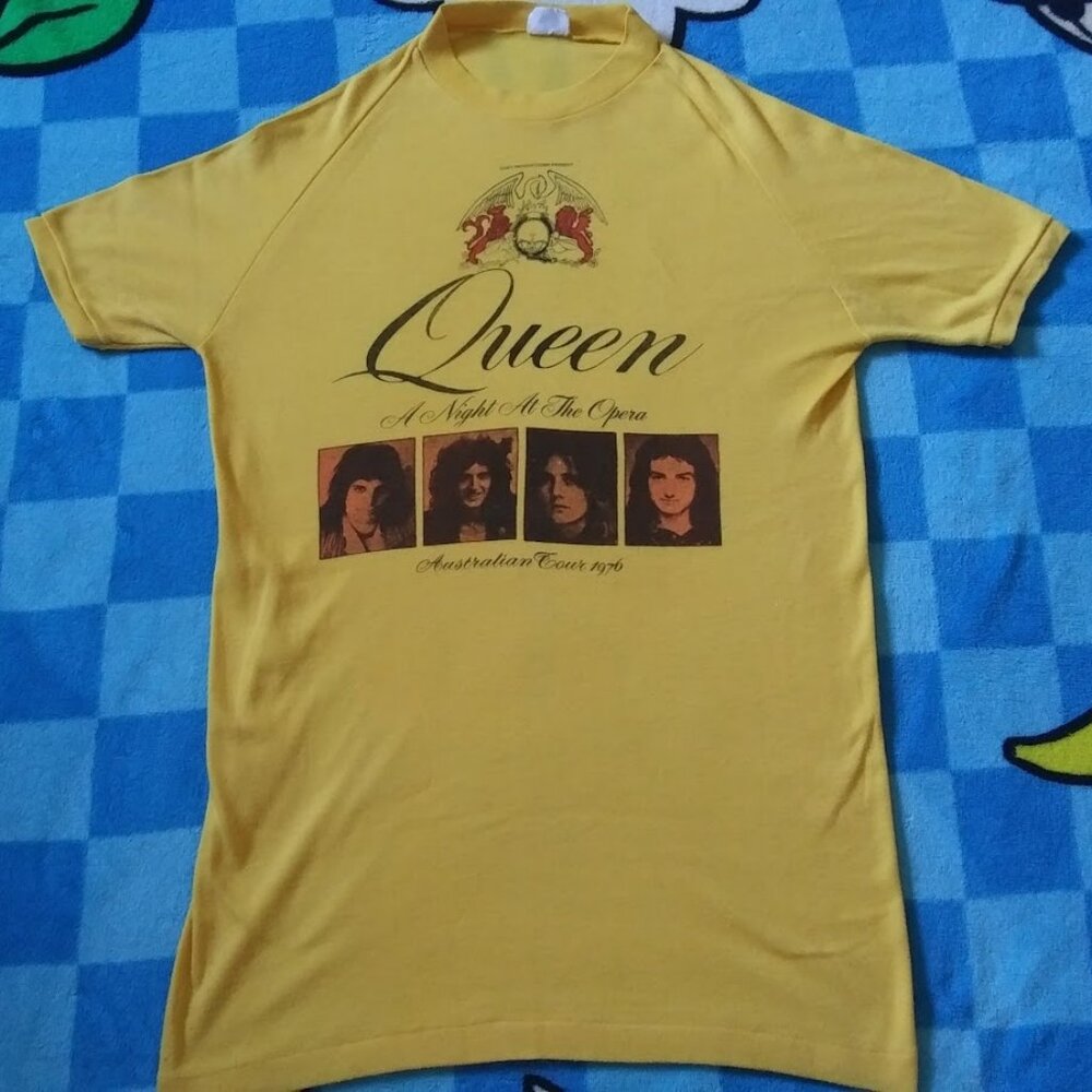 Vintage Rare Queen Band A Night At The Opera Australian Tour 1976 OS T-shirt